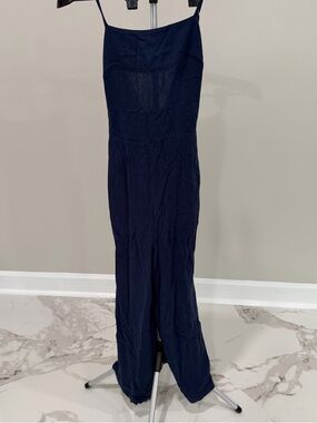 Navy Blue Spaghetti Strap Jumpsuit